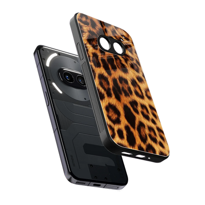 Cheetah Fur sleek nothing phone 2a cover with tempered glass back and TPU edges