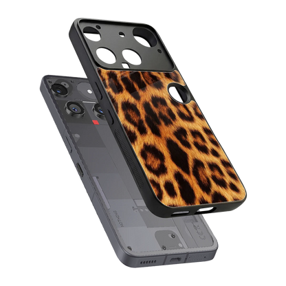 Cheetah Fur sleek nothing phone 3 cover with tempered glass back and TPU edges