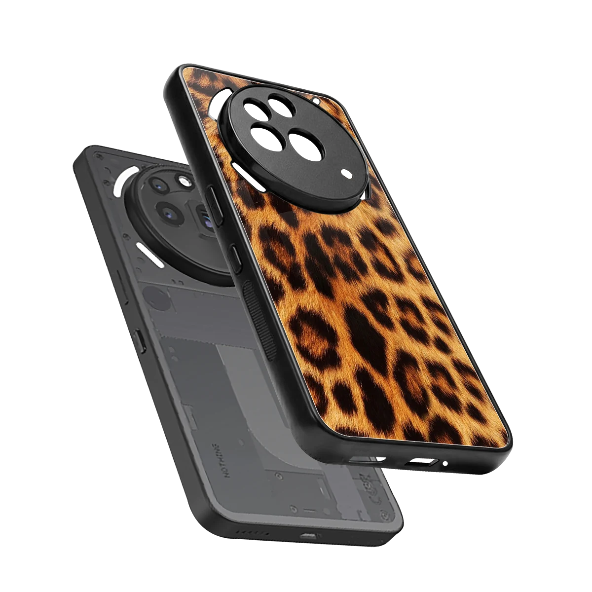 Cheetah Fur sleek nothing phone 3a pro cover with tempered glass back and TPU edges