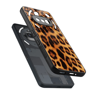 Cheetah Fur sleek nothing phone 3a cover with tempered glass back and TPU edges