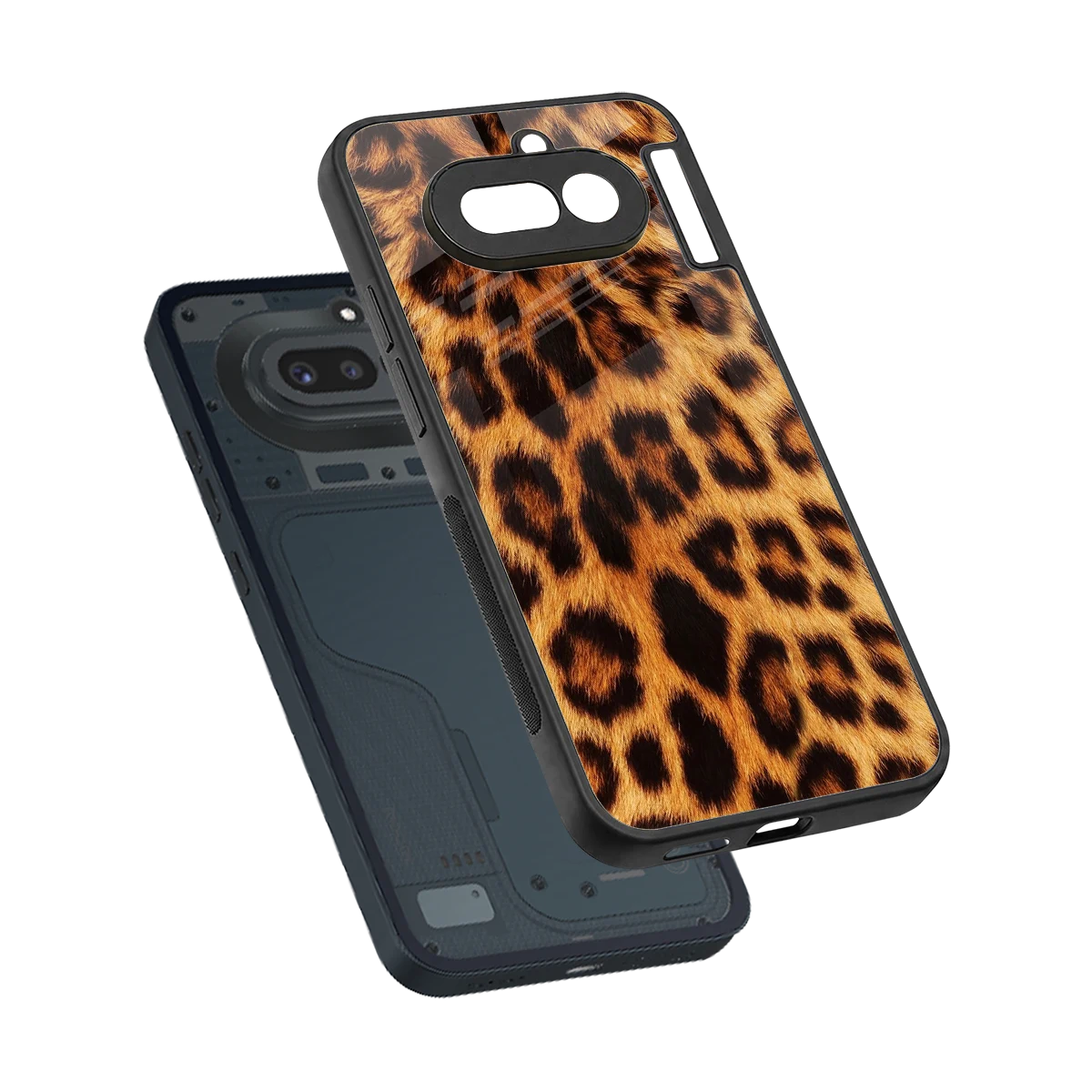 Cheetah Fur sleek nothing phone 4a cover with tempered glass back and TPU edges