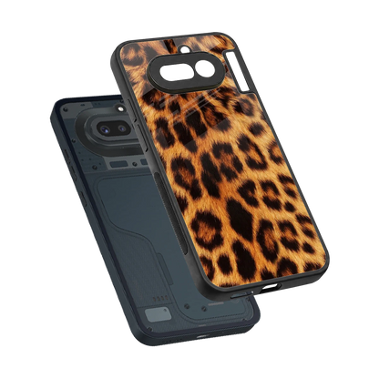 Cheetah Fur sleek nothing phone 4a cover with tempered glass back and TPU edges