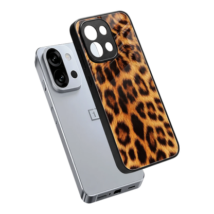 Cheetah Fur sleek oneplus 13s cover with tempered glass back and TPU edges