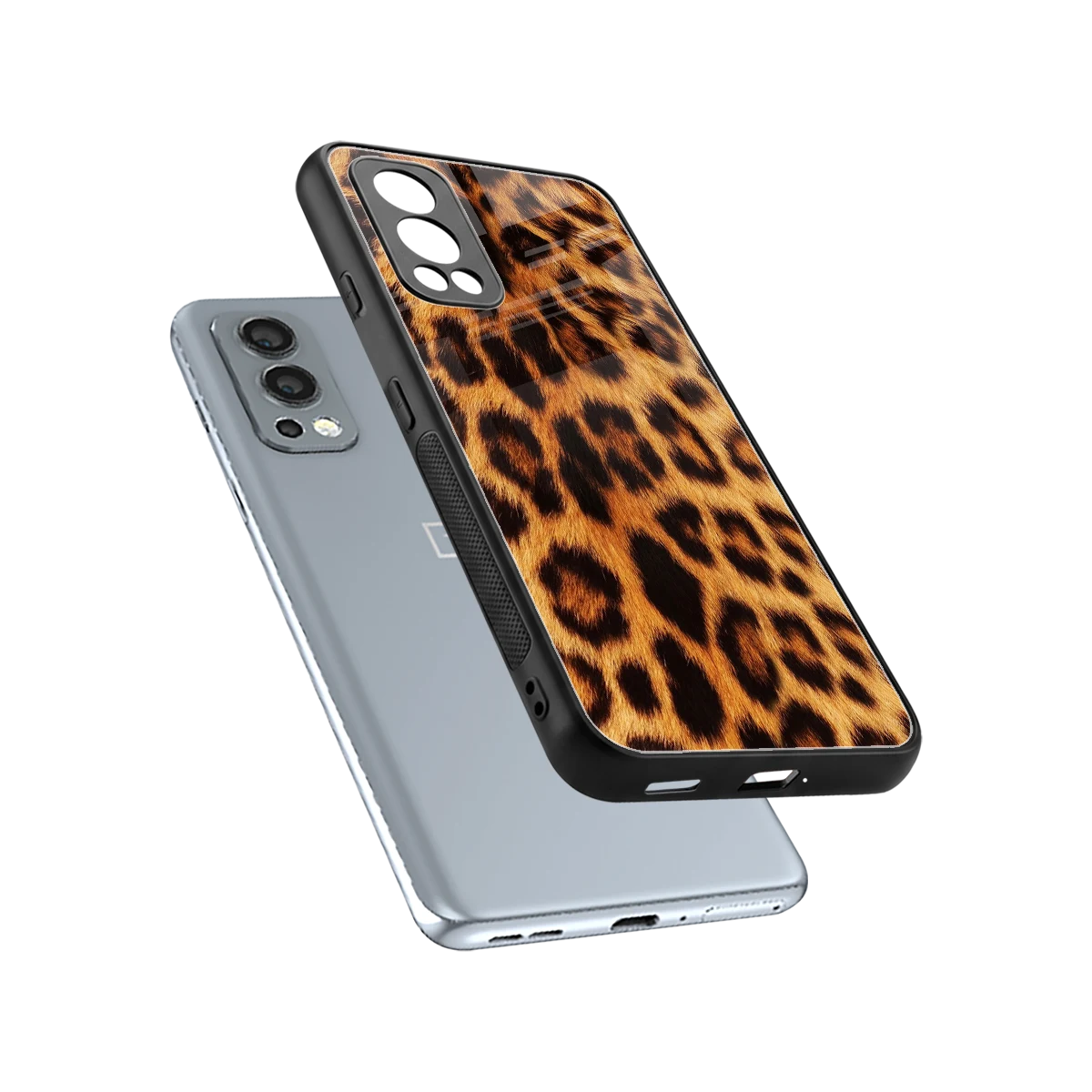 Cheetah Fur sleek oneplus nord 2 cover with tempered glass back and TPU edges