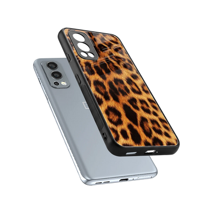 Cheetah Fur sleek oneplus nord 2 cover with tempered glass back and TPU edges