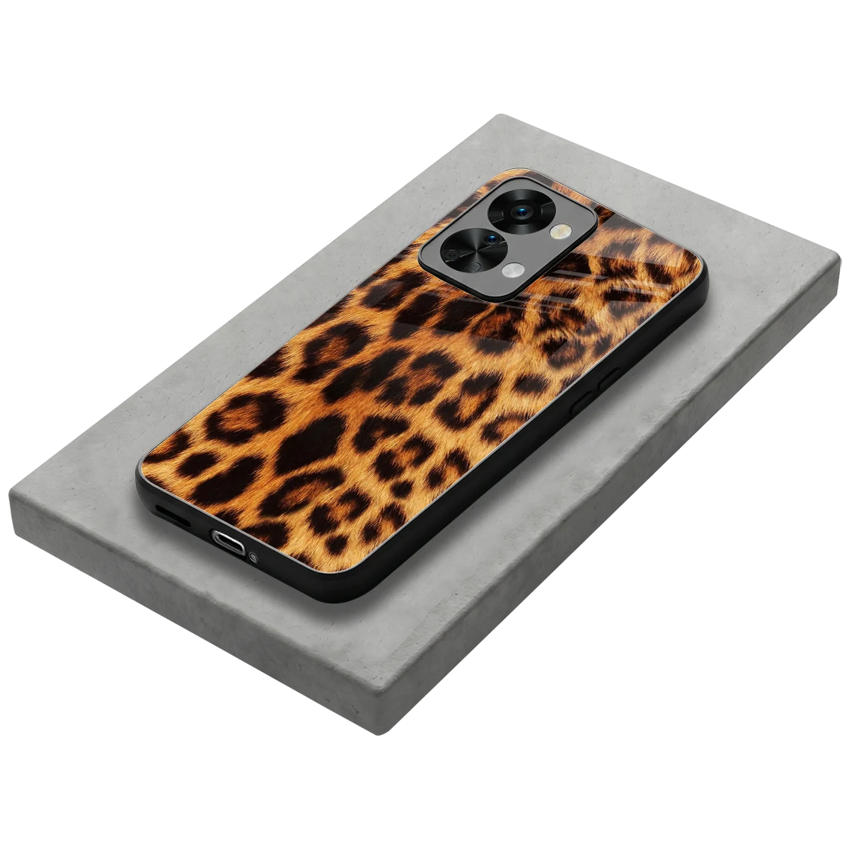 Cheetah Fur stylish phone case for oneplus nord 2t | glossy glass and slim fit