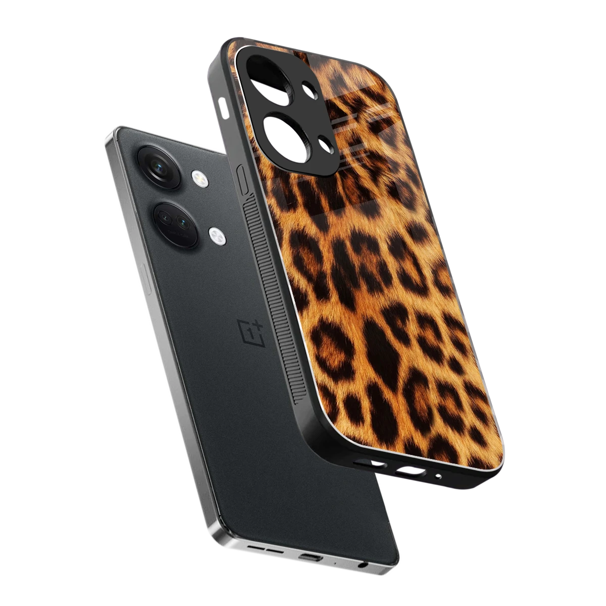 Cheetah Fur sleek oneplus nord 3 cover with tempered glass back and TPU edges