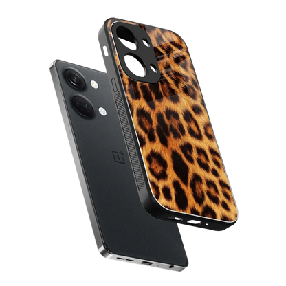 Cheetah Fur sleek oneplus nord 3 cover with tempered glass back and TPU edges
