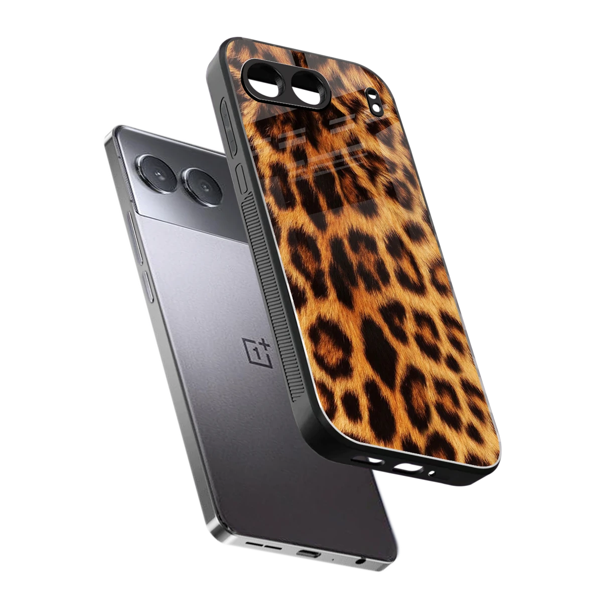 Cheetah Fur sleek oneplus nord 4 cover with tempered glass back and TPU edges