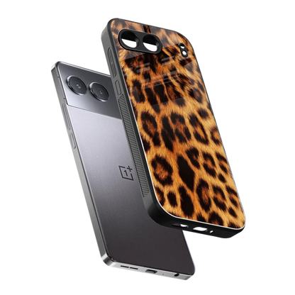 Cheetah Fur sleek oneplus nord 4 cover with tempered glass back and TPU edges