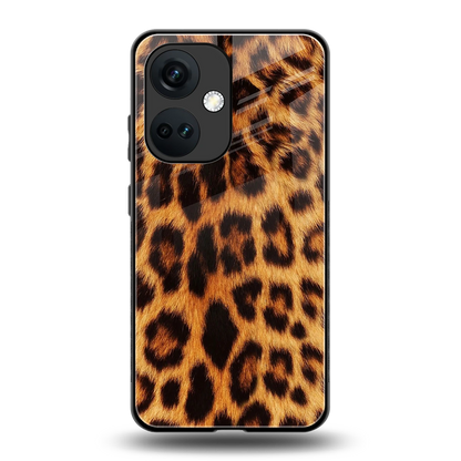 Cheetah Fur back phone cover | glass case for oneplus nord ce 3