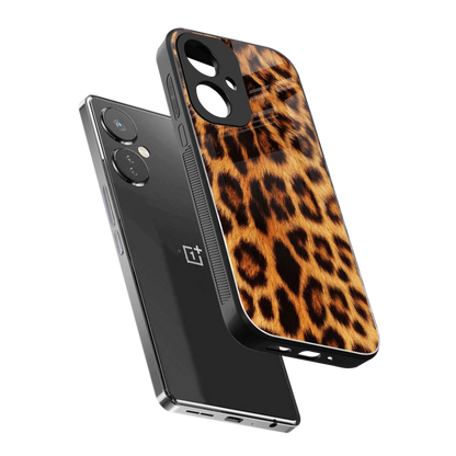 Cheetah Fur sleek oneplus nord ce 3 cover with tempered glass back and TPU edges