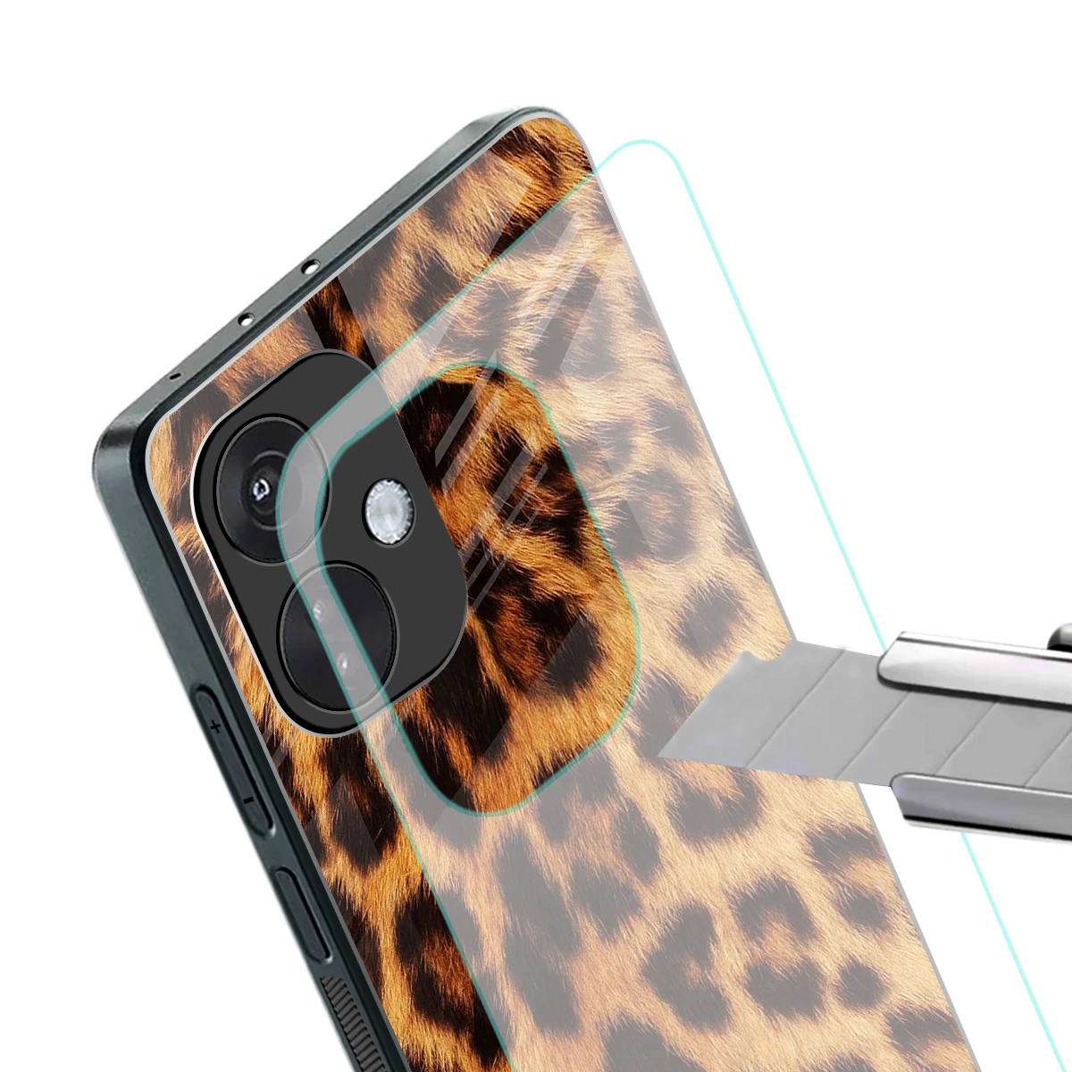 Cheetah Fur stylish phone case for oneplus nord ce 3 | glossy glass and slim fit