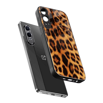 Cheetah Fur sleek oneplus nord ce 4 lite cover with tempered glass back and TPU edges