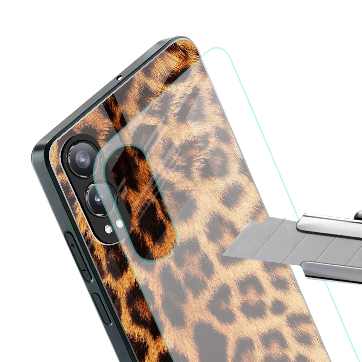 Cheetah Fur stylish phone case for oneplus nord ce 4 lite | glossy glass and slim fit
