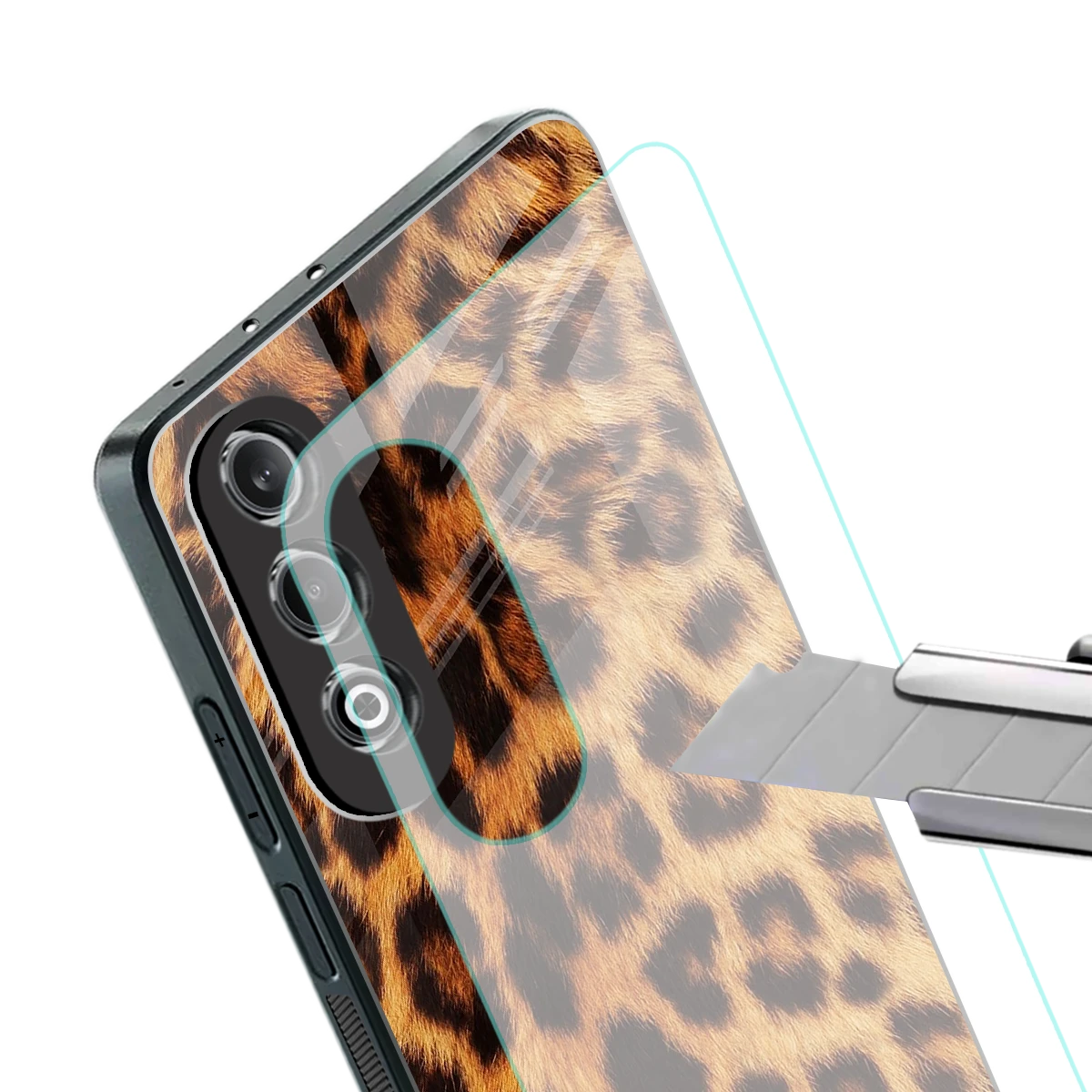 Cheetah Fur stylish phone case for oneplus nord ce 4 | glossy glass and slim fit