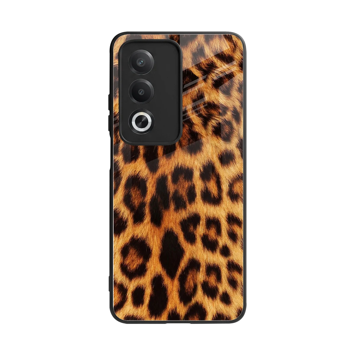 Cheetah Fur back phone cover | glass case for oppo a3 pro