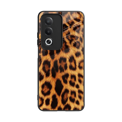 Cheetah Fur back phone cover | glass case for oppo a3 pro