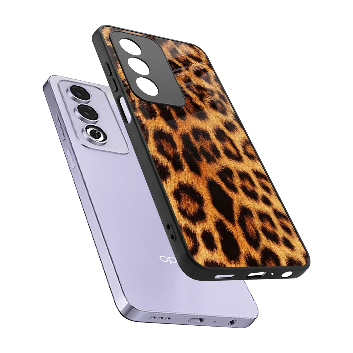 Cheetah Fur sleek oppo a3 pro cover with tempered glass back and TPU edges
