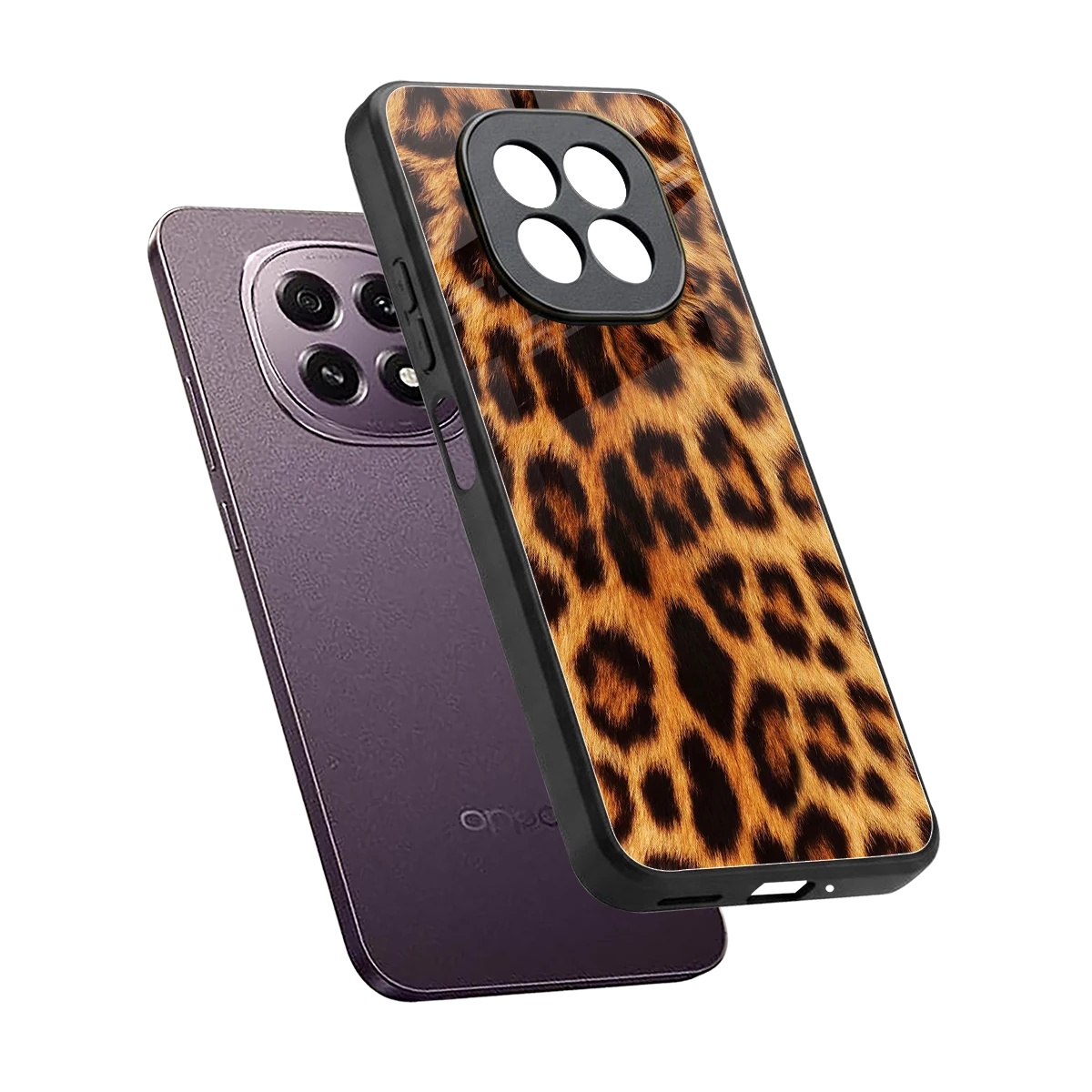 Cheetah Fur sleek oppo f29 5g cover with tempered glass back and TPU edges