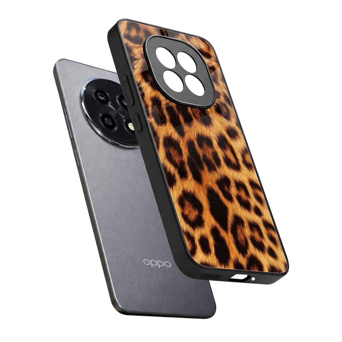 Cheetah Fur sleek oppo f29 pro 5g cover with tempered glass back and TPU edges