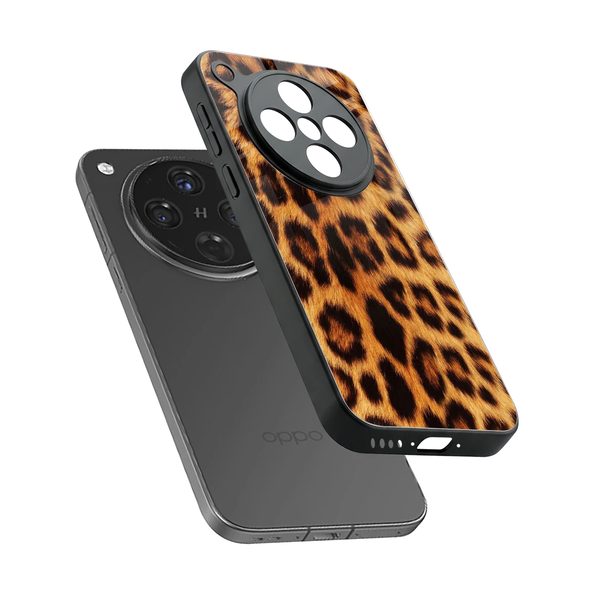 Cheetah Fur sleek oppo find x8 cover with tempered glass back and TPU edges