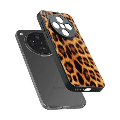 Cheetah Fur sleek oppo find x8 cover with tempered glass back and TPU edges