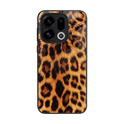 Cheetah Fur back phone cover | glass case for oppo find x9