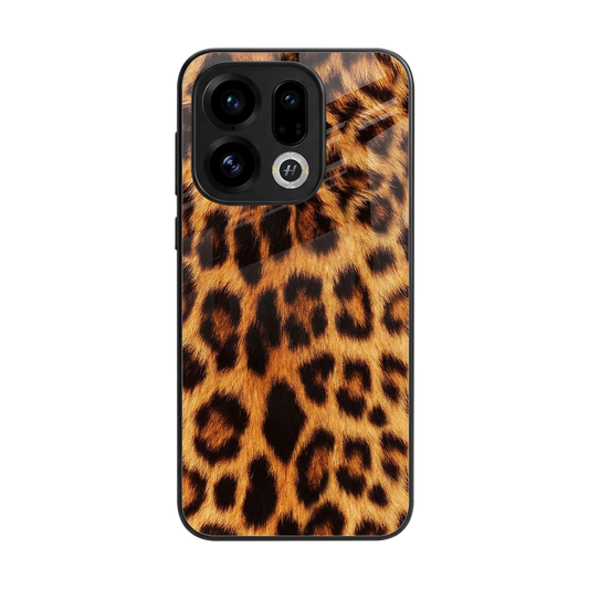 Cheetah Fur back phone cover | glass case for oppo find x9