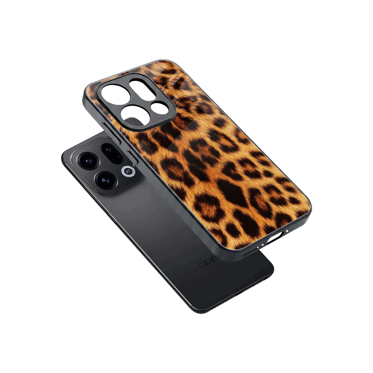 Cheetah Fur sleek oppo find x9 cover with tempered glass back and TPU edges