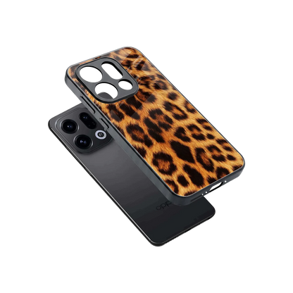 Cheetah Fur sleek oppo find x9 cover with tempered glass back and TPU edges