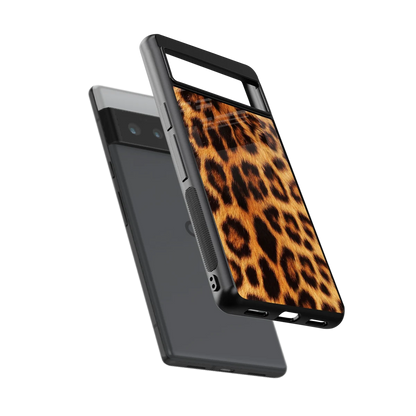 Cheetah Fur sleek google pixel 6 pro cover with tempered glass back and TPU edges