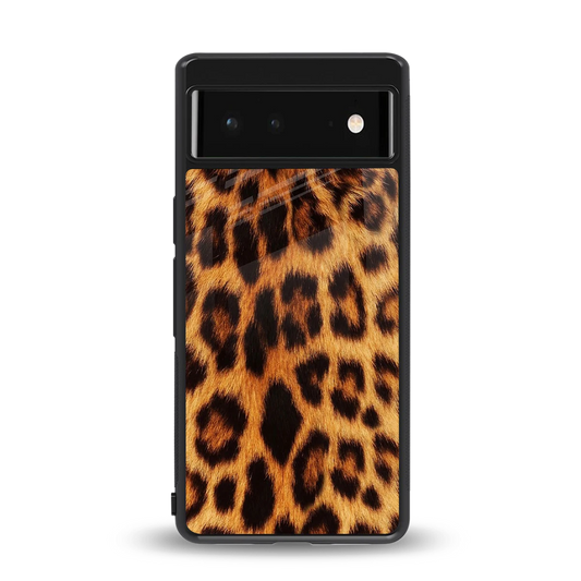 Cheetah Fur back phone cover | glass case for google pixel 6a