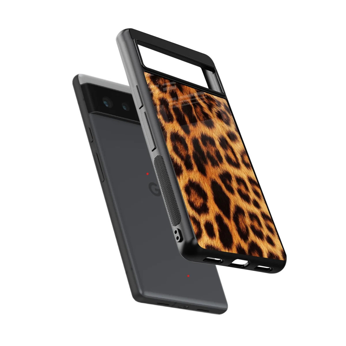 Cheetah Fur sleek google pixel 6 cover with tempered glass back and TPU edges