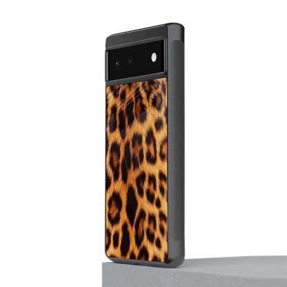 Cheetah Fur stylish phone case for google pixel 6a | glossy glass and slim fit