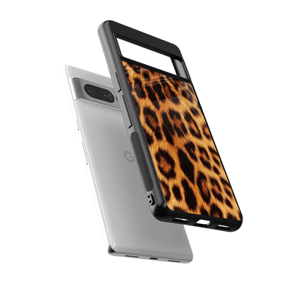 Cheetah Fur sleek google pixel 7 pro cover with tempered glass back and TPU edges