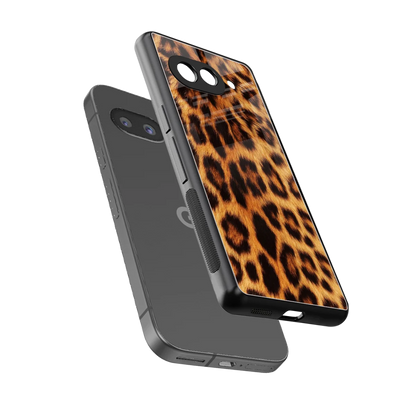 Cheetah Fur sleek google pixel 10a cover with tempered glass back and TPU edges