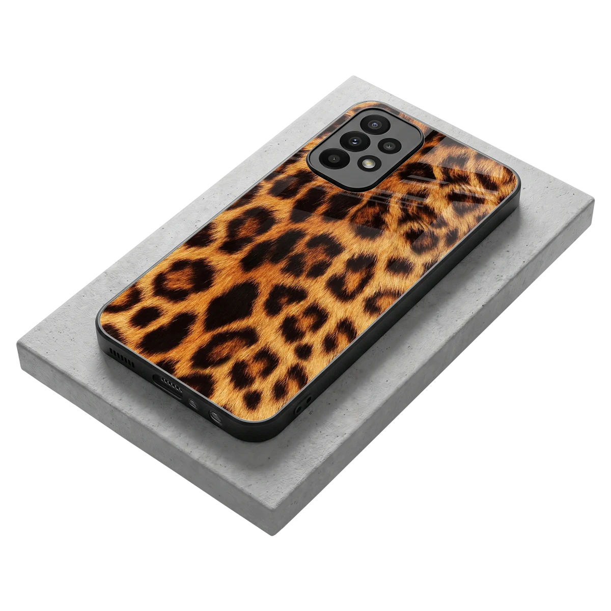 Cheetah Fur stylish phone case for samsung galaxy a23 | glossy glass and slim fit