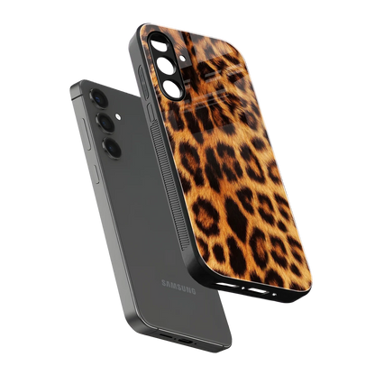 Cheetah Fur sleek samsung galaxy m35 5g cover with tempered glass back and TPU edges