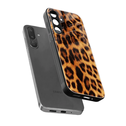 Cheetah Fur sleek samsung galaxy m56 5g cover with tempered glass back and TPU edges