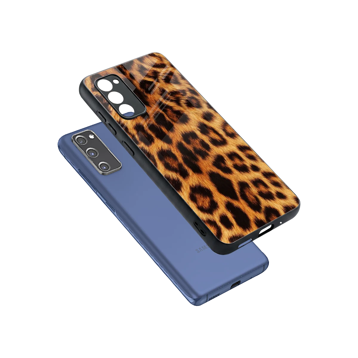 Cheetah Fur sleek samsung galaxy s20 fe cover with tempered glass back and TPU edges