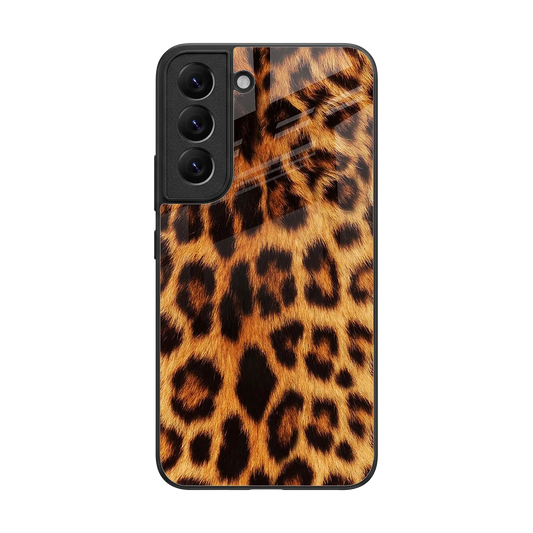 Cheetah Fur back phone cover | glass case for samsung galaxy s22