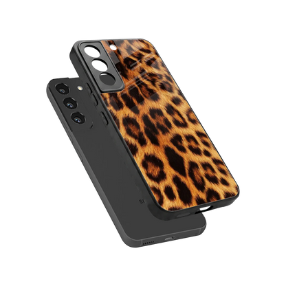 Cheetah Fur sleek samsung galaxy s22 cover with tempered glass back and TPU edges