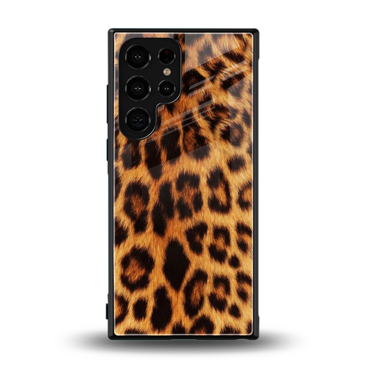 Cheetah Fur back phone cover | glass case for samsung galaxy s24 ultra