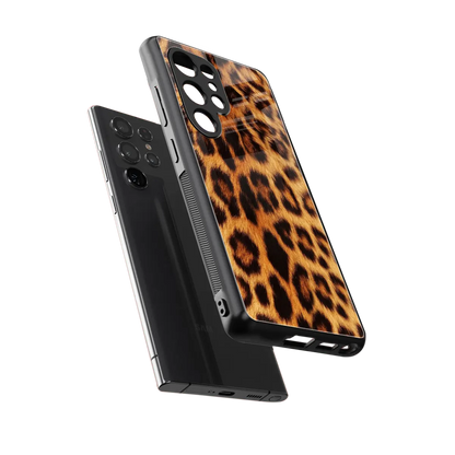 Cheetah Fur sleek samsung galaxy s25 ultra cover with tempered glass back and TPU edges