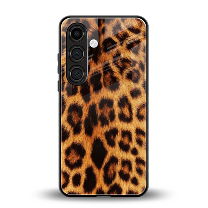 Cheetah Fur back phone cover | glass case for samsung galaxy s24 plus