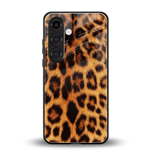 Cheetah Fur back phone cover | glass case for samsung galaxy s24 plus