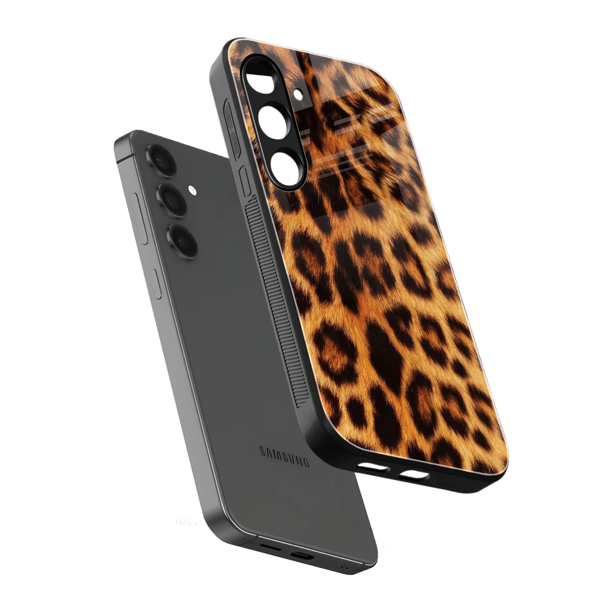 Cheetah Fur sleek samsung galaxy s24 cover with tempered glass back and TPU edges
