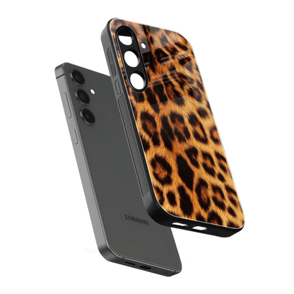 Cheetah Fur sleek samsung galaxy s23 fe cover with tempered glass back and TPU edges