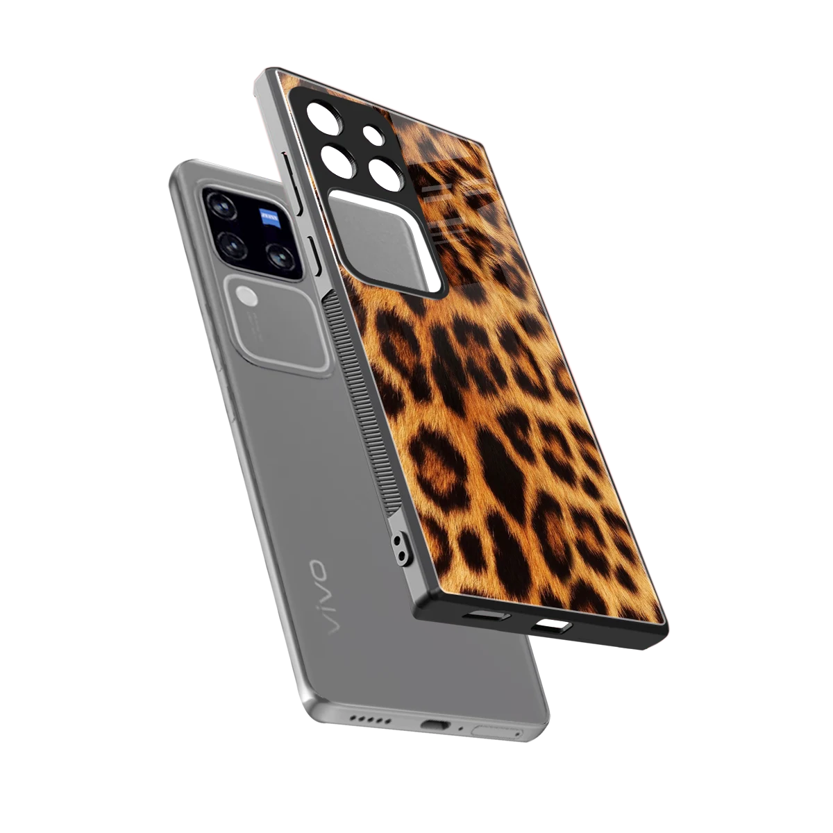 Cheetah Fur sleekvivo v30 pro cover with tempered glass back and TPU edges